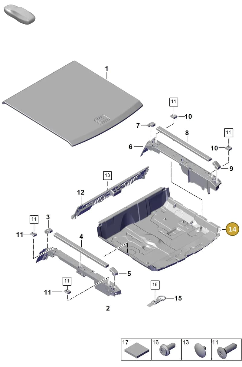 9Y0863697BCA9 — Porsche Cayenne Coupe (2023-2023) diagram p60807550, position 14