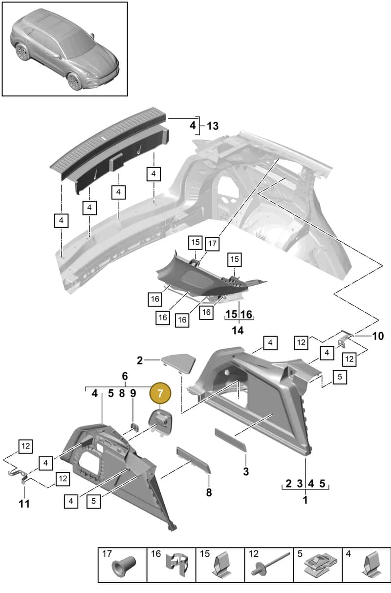 9Y0863992OS1 — Porsche Cayenne (2017-2023) diagram p51807050, position 7