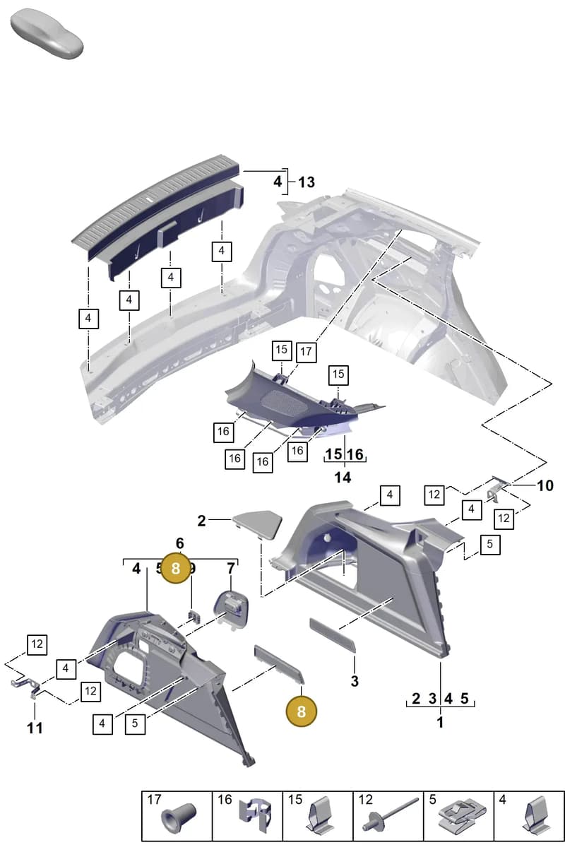 9Y0864444OS1 — Porsche Cayenne Hybrid Coupe (2023-) diagram p60807500, position 8