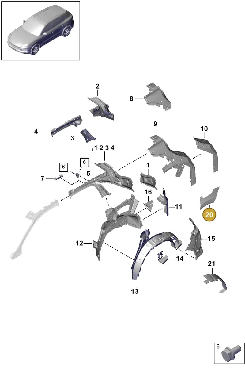 9Y0864998A — Porsche Cayenne (2017-2023) diagram p51801060, position 20