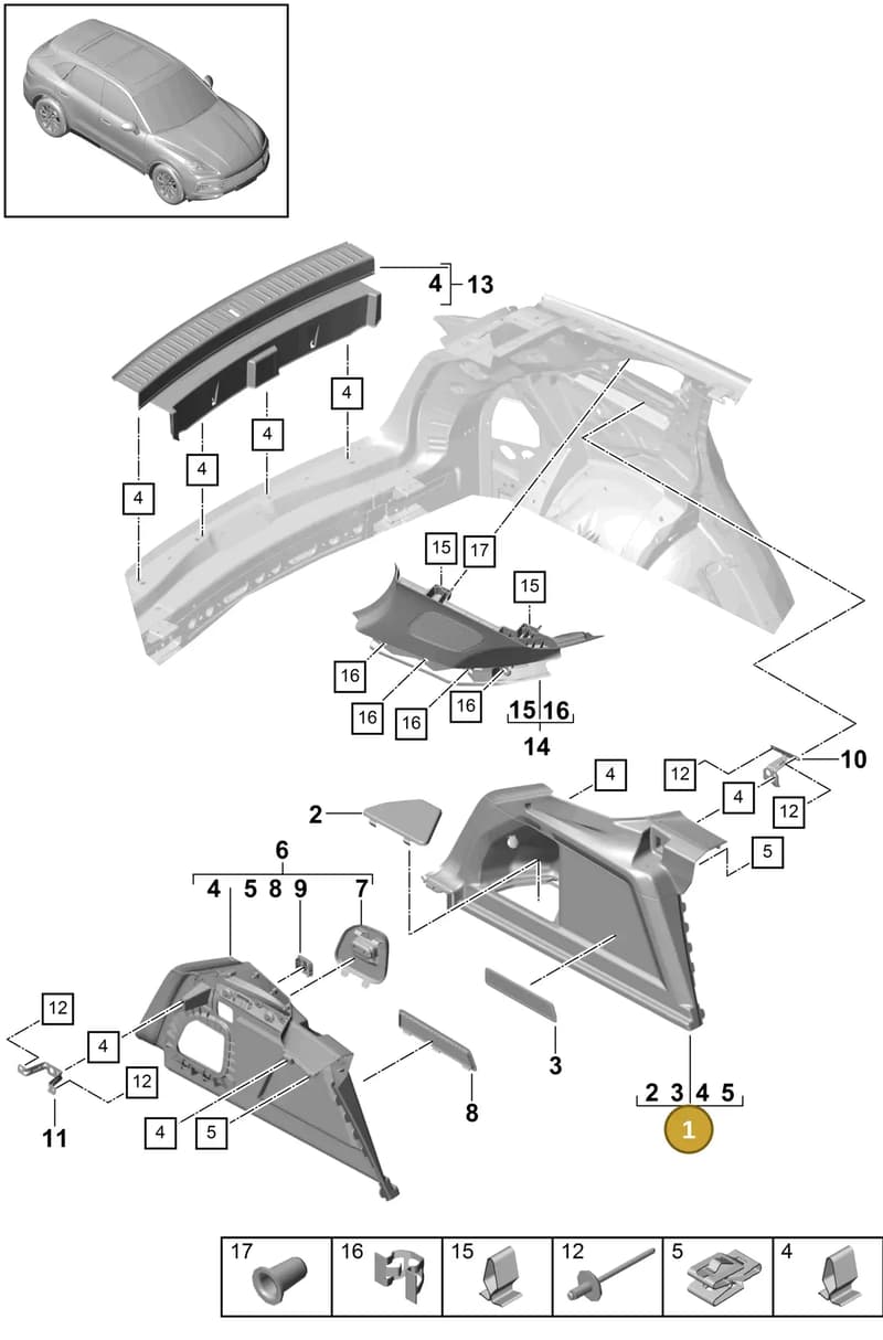 9Y0867037FOH7 — Porsche Cayenne (2017-2023) diagram p51807050, position 1