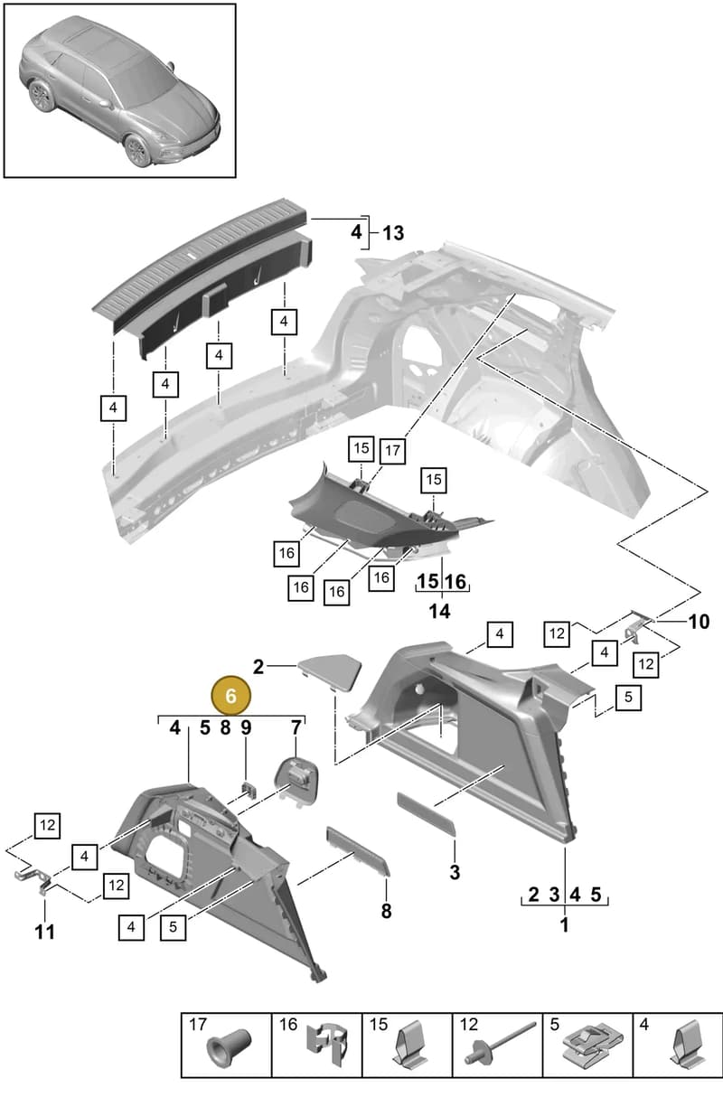 9Y0867038EOH7 — Porsche Cayenne (2017-2023) diagram p51807050, position 6