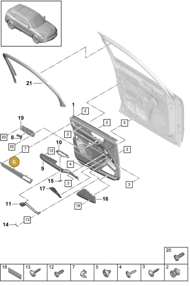 9Y0867101ABOO2 — Porsche Cayenne (2017-2023) diagram p51808010, position 6