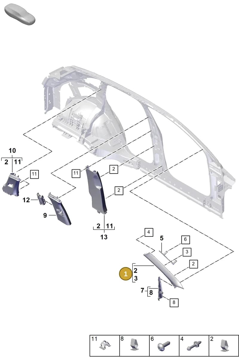 9Y0867233JIK1 — Porsche Cayenne Coupe (2023-2023) diagram p60807200, position 1