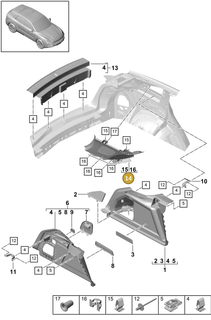 9Y08672451E0 — Porsche Cayenne (2017-2023) diagram p51807050, position 14