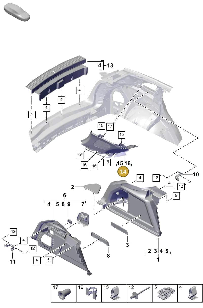 9Y08672451E0 — Porsche Cayenne Hybrid Coupe (2023-) diagram p60807500, position 14