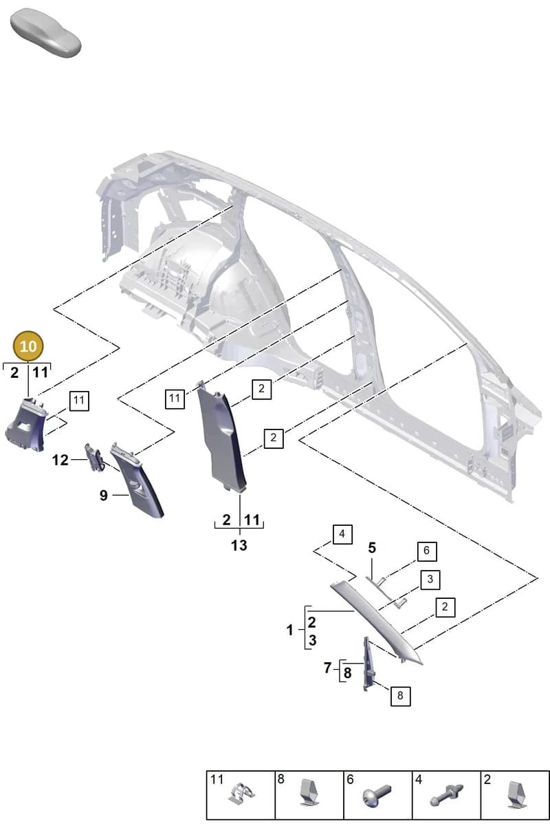 9Y0867287P6F2 — Porsche Cayenne Hybrid Coupe (2023-) diagram p60807200, position 10