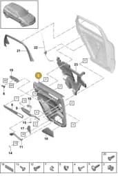 9Y0867308ABQQP Porsche Door Panel (Black/Mojave QQP)