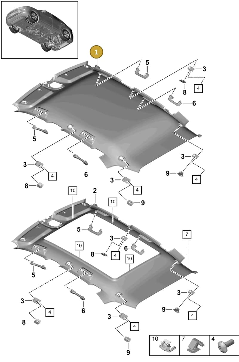 9Y0867608E1E0 — Porsche Cayenne (2017-2023) diagram p51807030, position 1