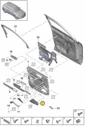 9Y0868152BGT8 Porsche Loudspeaker Grille (Galvano Silver GT8)
