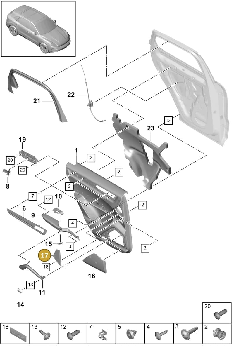 9Y0868960IN2 — Porsche Cayenne Diesel V6 (2017-2023) diagram p51808020, position 17