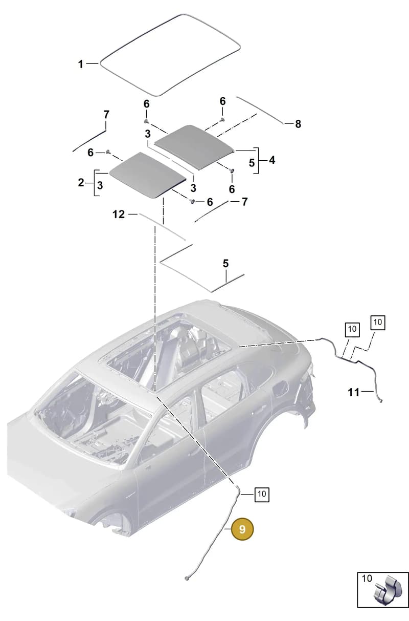 9Y0877202C — Porsche Cayenne Coupe (2023-2023) diagram p60811000, position 9