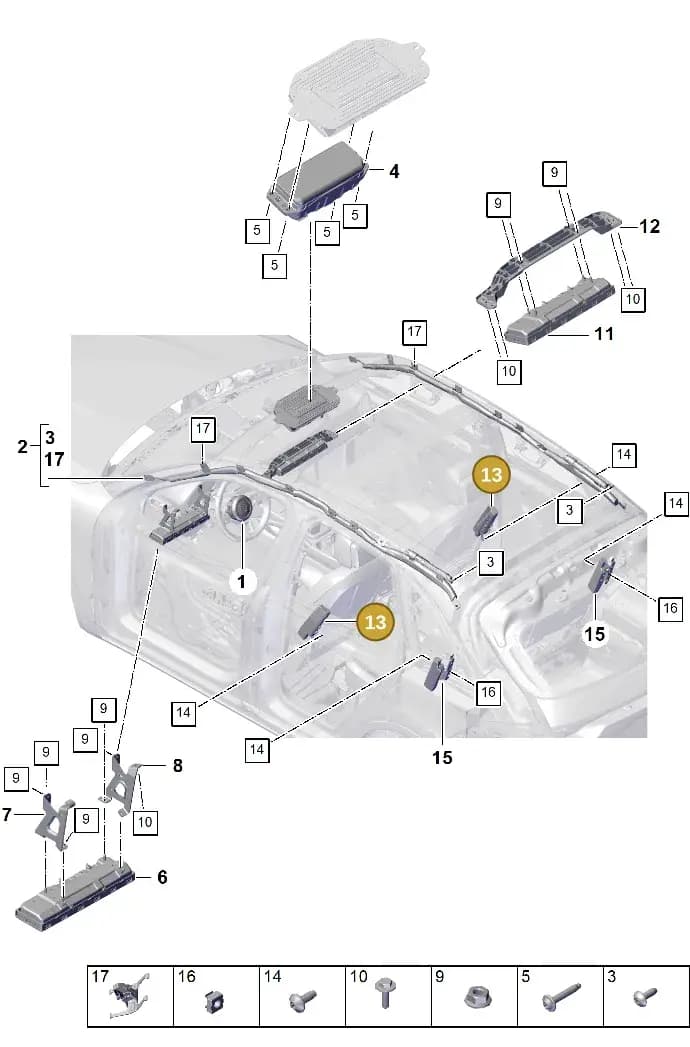 9Y0880242H — Porsche Cayenne Coupe (2023-2023) diagram p60812500, position 13