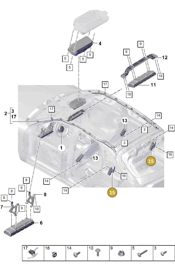 9Y0880442G — Porsche Cayenne Coupe (2023-2023) diagram p60812500, position 15