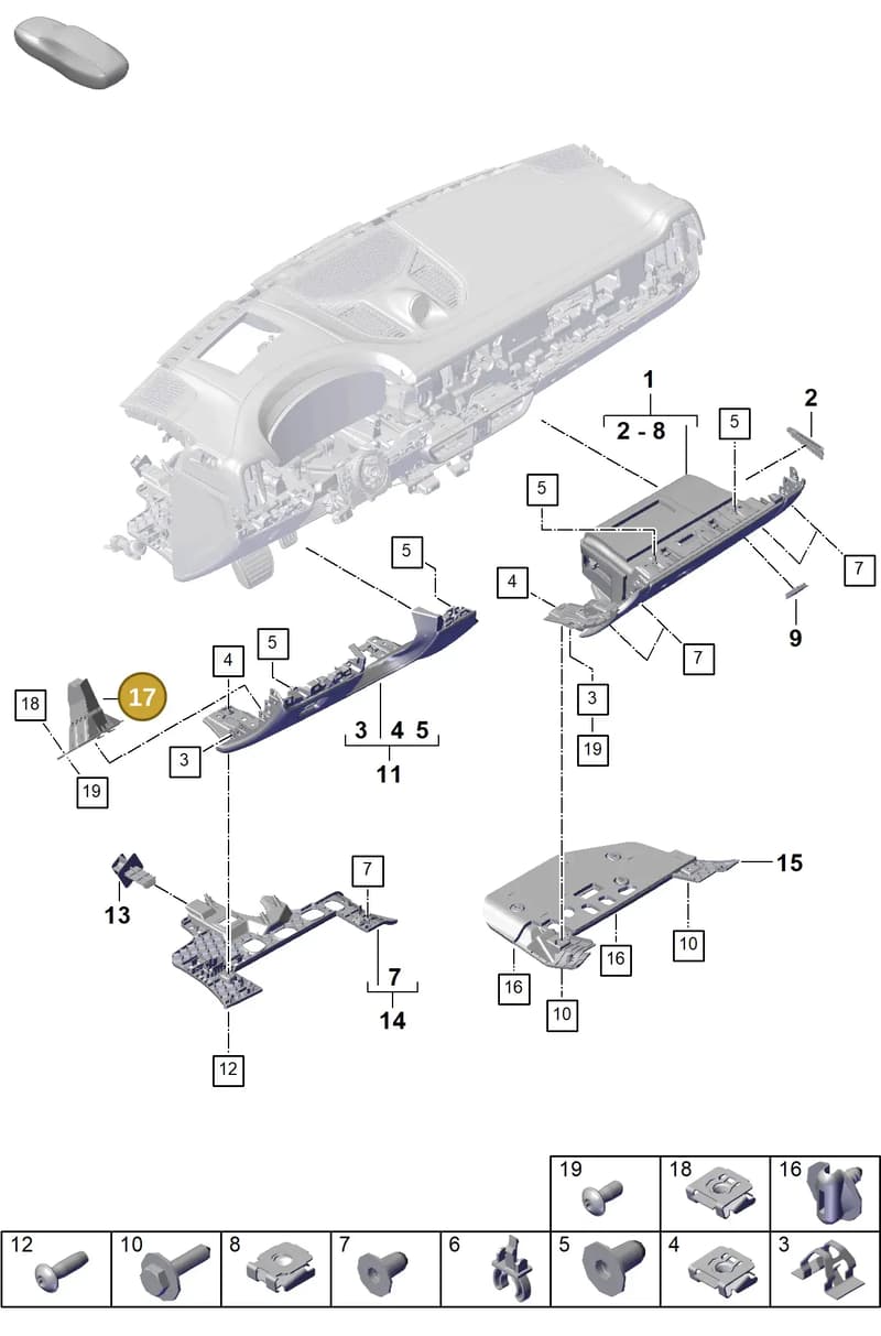 9Y0880687 — Porsche Cayenne Coupe (2023-2023) diagram p60809100, position 17
