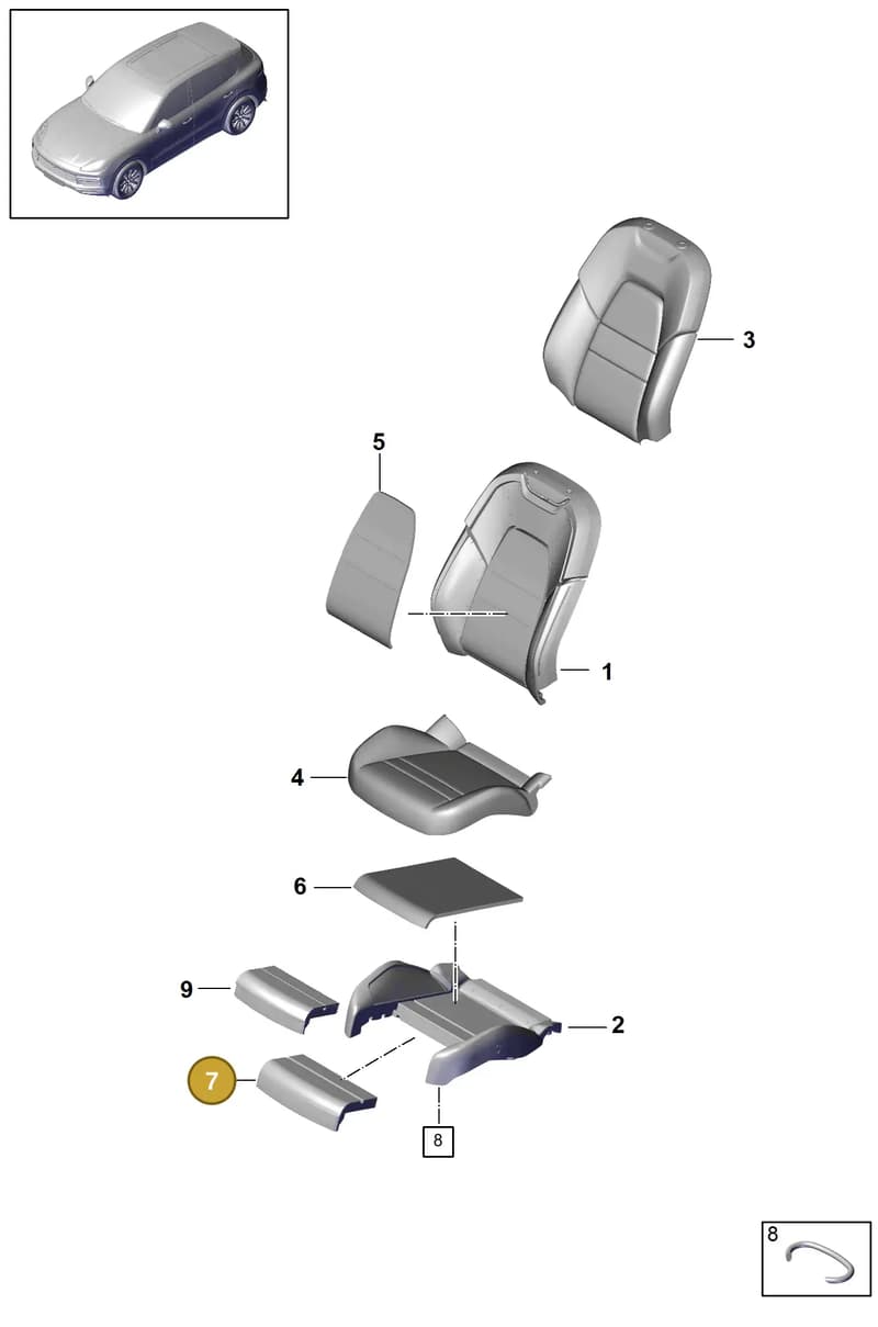 9Y0881373 — Porsche Cayenne (2017-2023) diagram p51817030, position 7