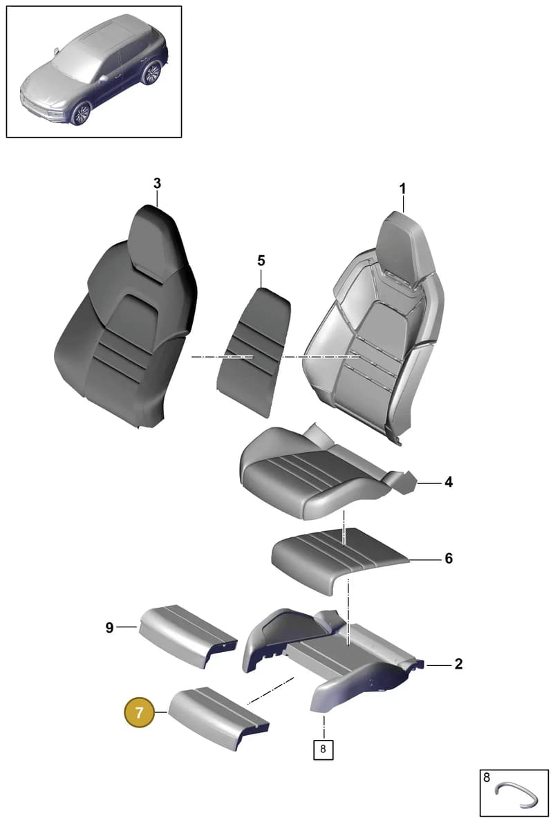 9Y0881373 — Porsche Cayenne (2017-2023) diagram p51817060, position 7