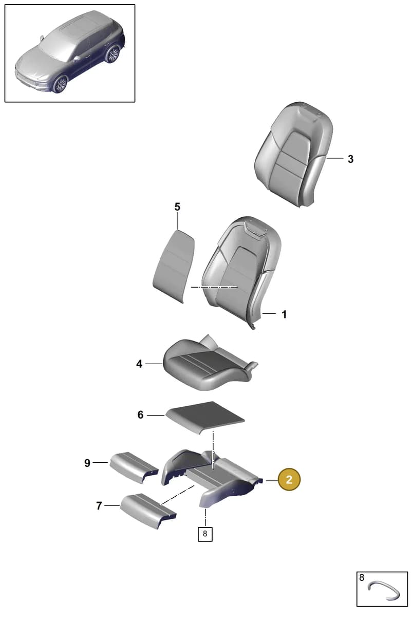 9Y0881376AL — Porsche Cayenne (2017-2023) diagram p51817030, position 2