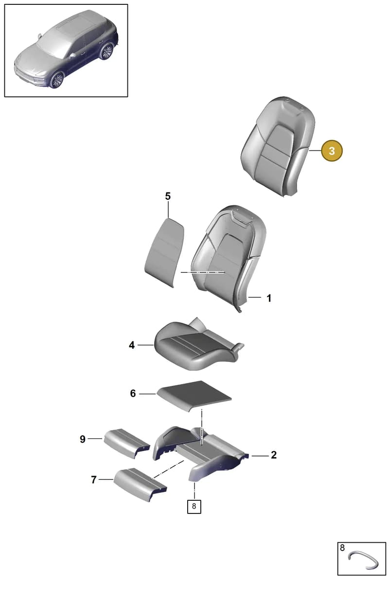 9Y0881805CEOT2 — Porsche Cayenne (2017-2023) diagram p51817030, position 3