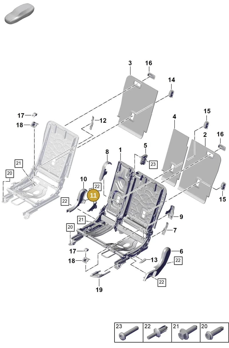 9Y08858021E0 — Porsche Cayenne Coupe (2023-2023) diagram p60818000, position 11