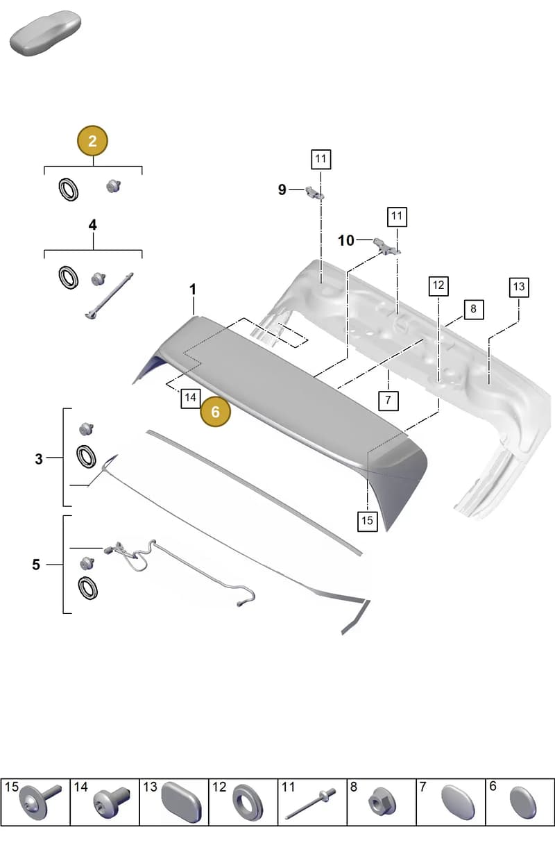 9Y0898333 — Porsche Cayenne Coupe (2023-2023) diagram p60803150, position 2+6
