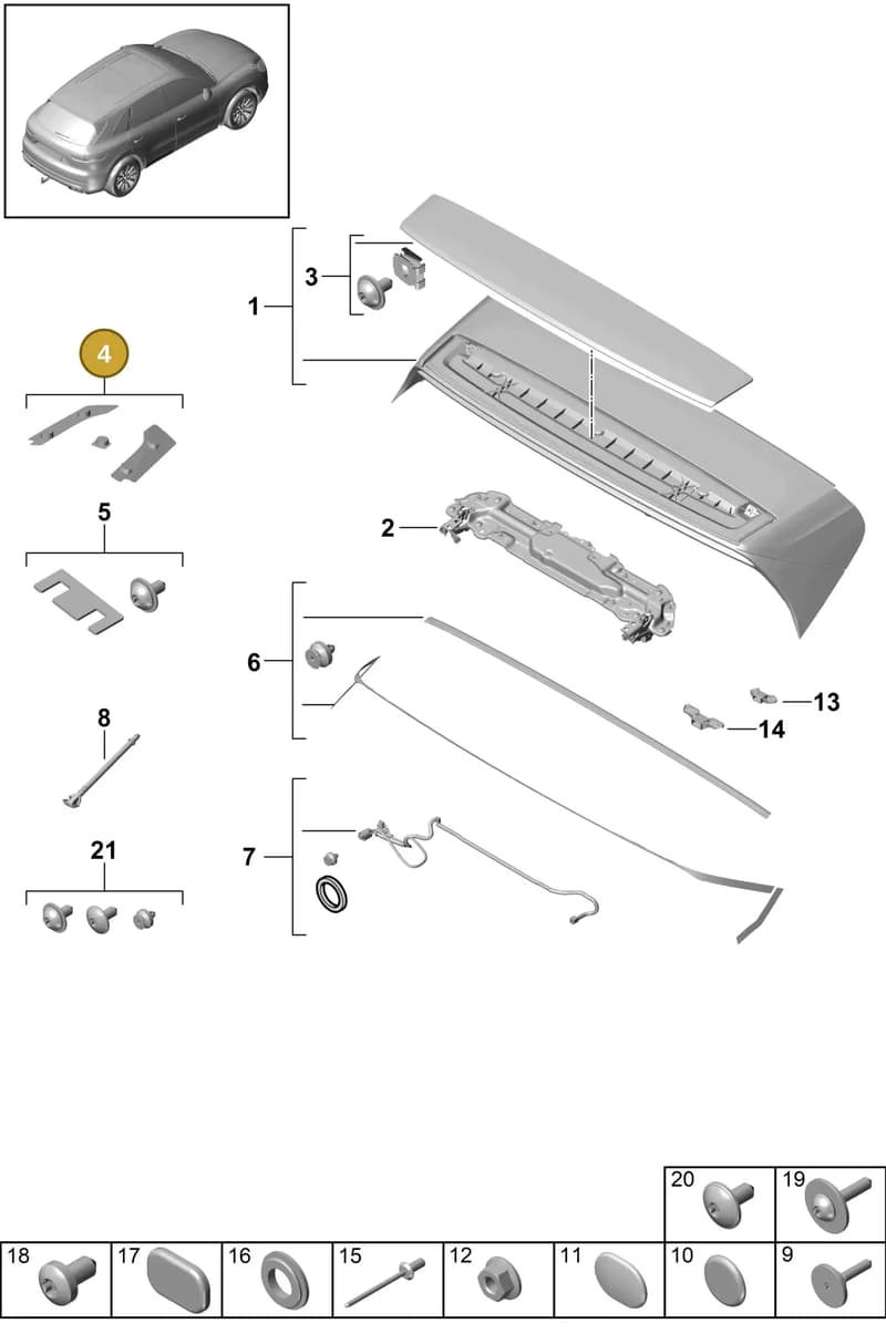 9Y0898905 — Porsche Cayenne (2017-2023) diagram p51803040, position 4