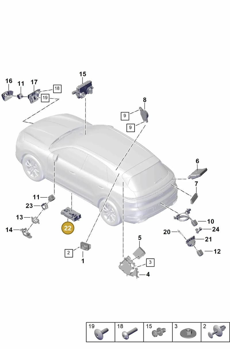 9Y0907040AH — Porsche Cayenne Coupe (2023-2023) diagram p60901100, position 22