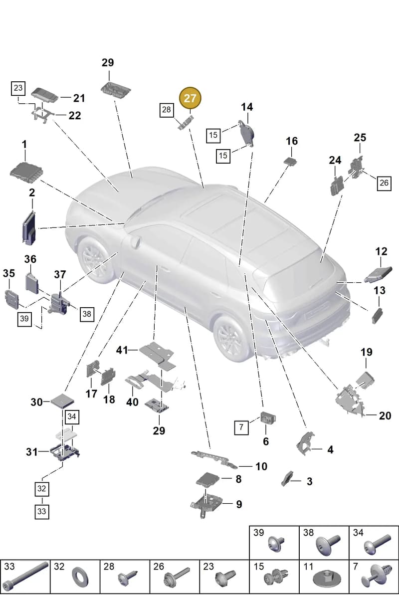9Y0907040N — Porsche Cayenne (2017-2023) diagram p51901003, position 27