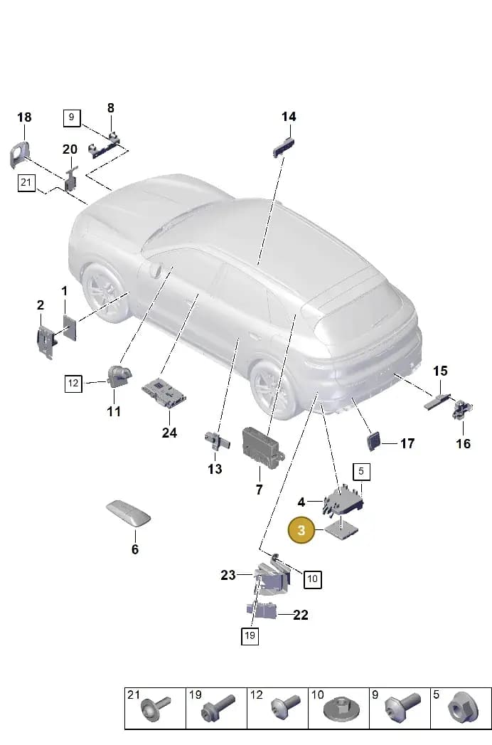 9Y0907064HK — Porsche Cayenne Coupe (2023-2023) diagram p60901300, position 3