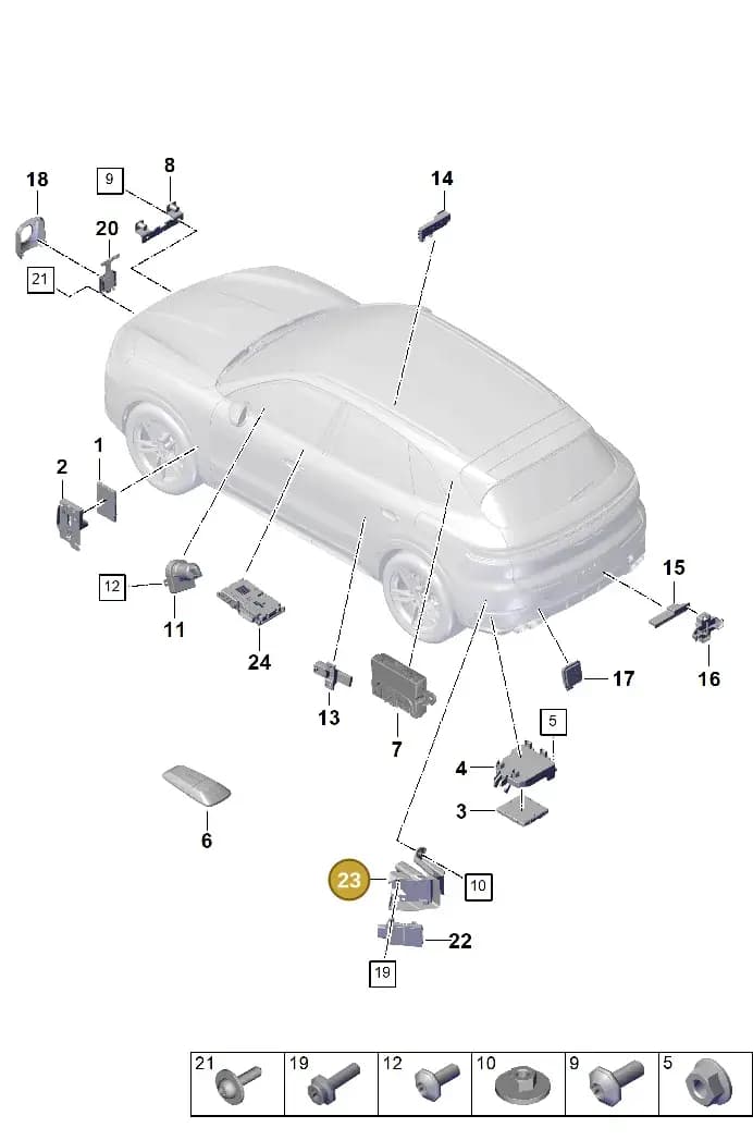9Y0907509C — Porsche Cayenne Coupe (2023-2023) diagram p60901300, position 23