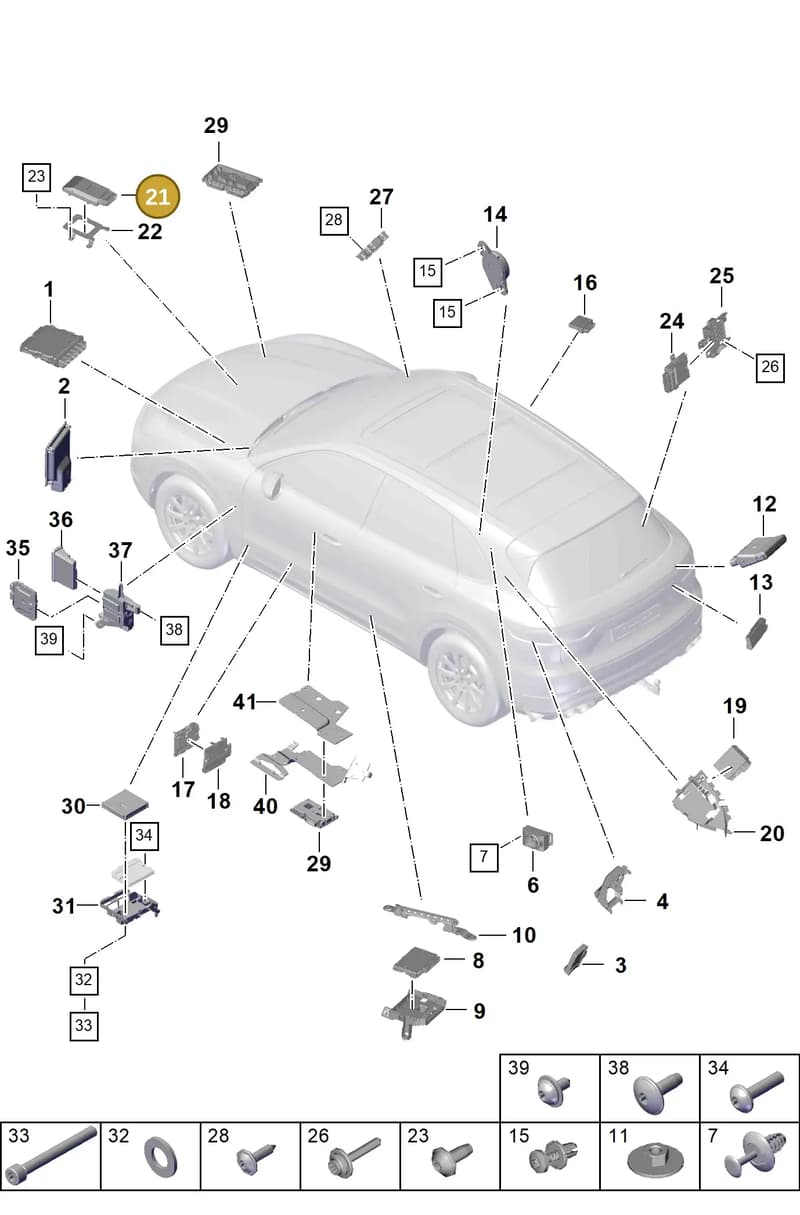 9Y0907553R — Porsche Cayenne (2017-2023) diagram p51901003, position 21