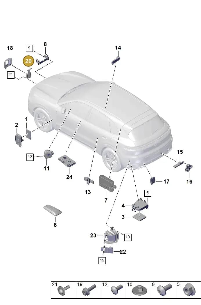 9Y0907561M — Porsche Cayenne Coupe (2023-2023) diagram p60901300, position 20