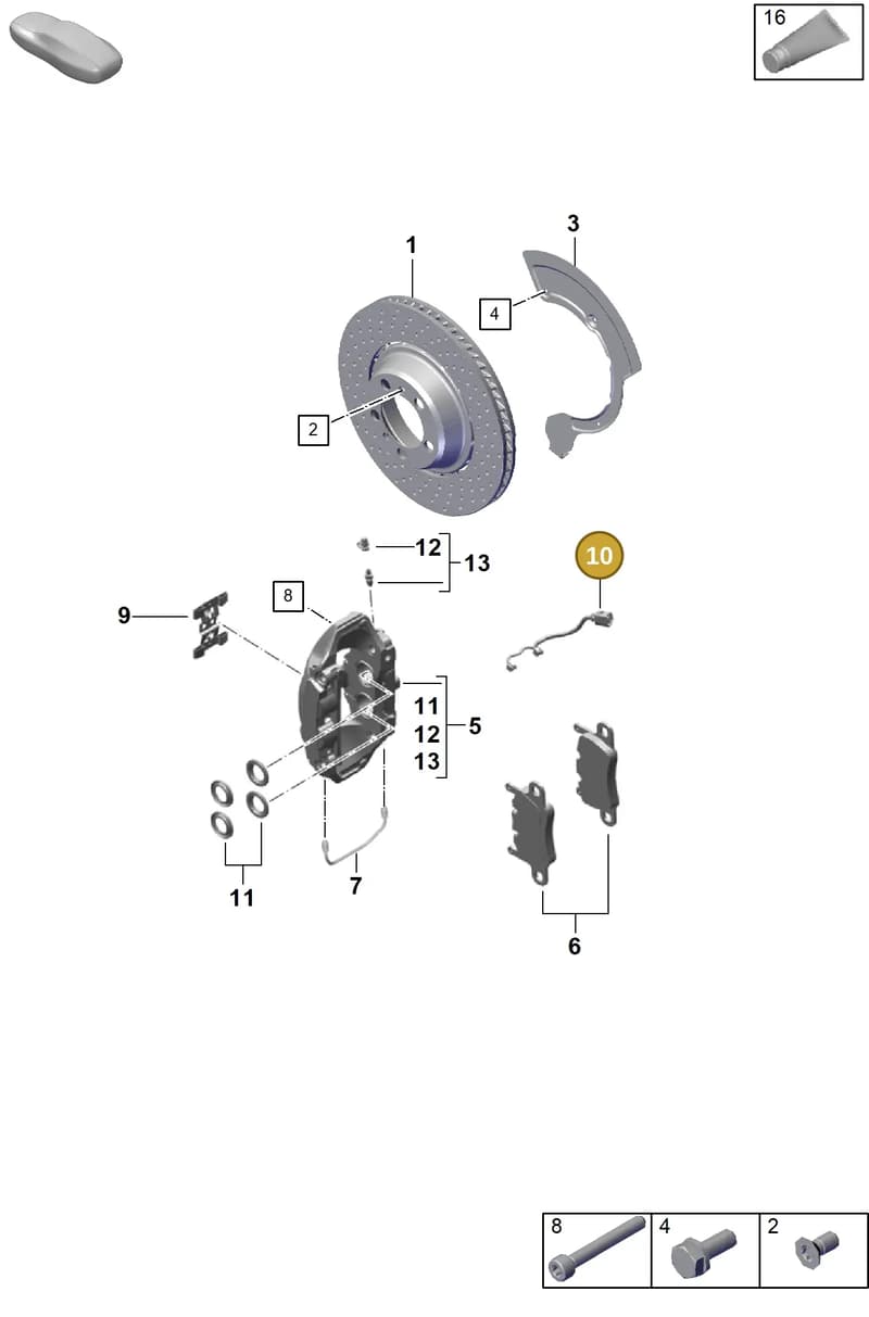 9Y0907637A — Porsche Boxster Spyder (2019-2020) diagram p55603100, position 10