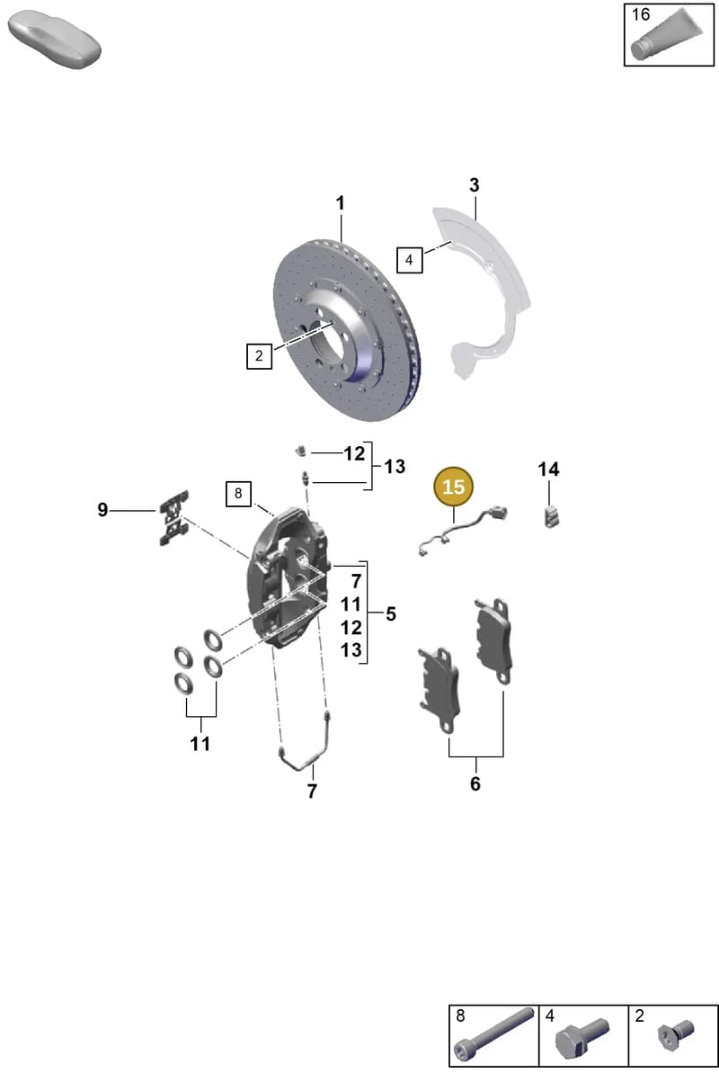 9Y0907637A — Porsche Boxster Spyder (2019-2020) diagram p55603200, position 15