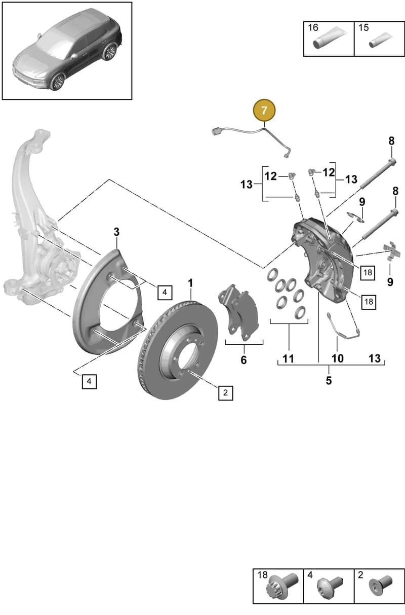 9Y0907637B — Porsche Cayenne (2017-2023) diagram p51602010, position 7