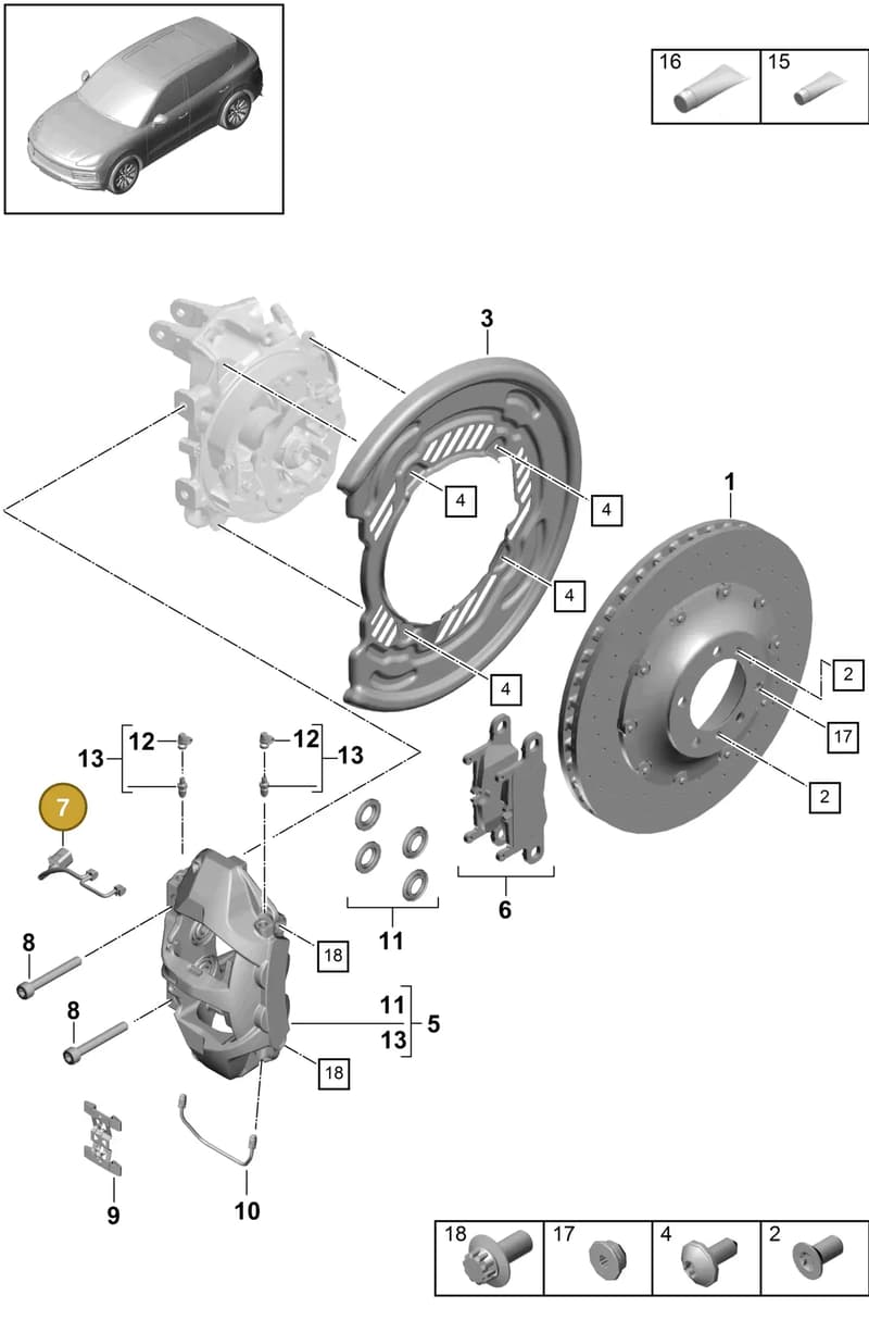 9Y0907637C — Porsche Cayenne (2017-2023) diagram p51603020, position 7