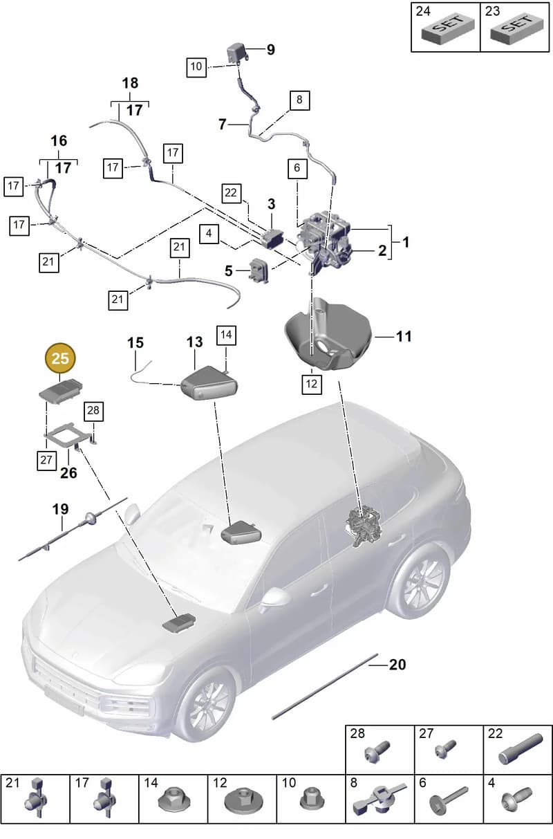 9Y0907727R — Porsche Cayenne Coupe (2023-2023) diagram p60504000, position 25