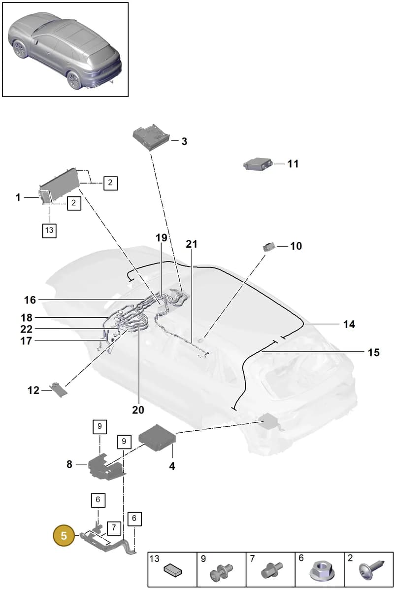 9Y0907815 — Porsche Cayenne (2017-2023) diagram p51911000, position 5