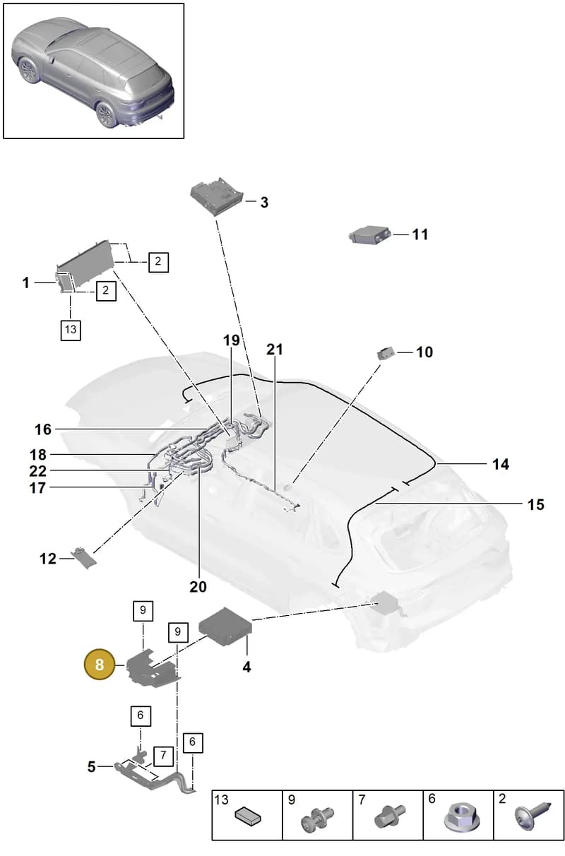 9Y0907816 — Porsche Cayenne (2017-2023) diagram p51911000, position 8