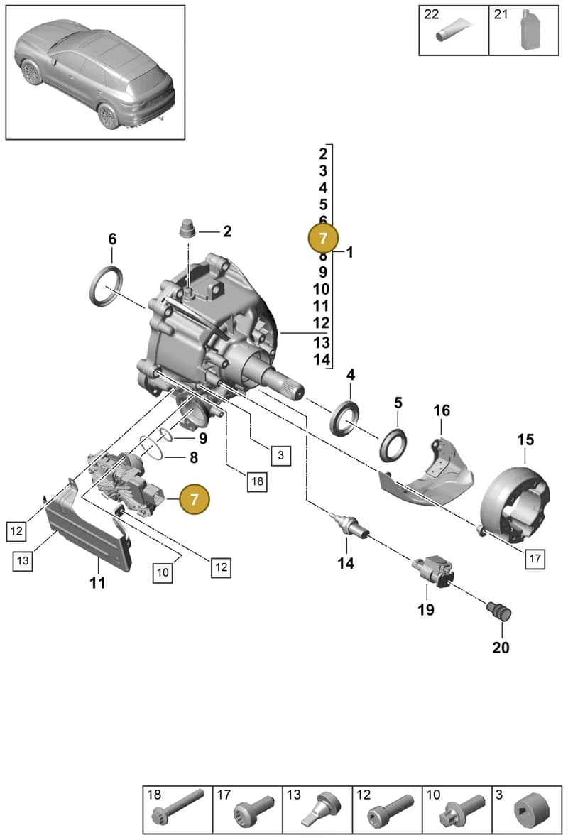 9Y0927755AC — Porsche Cayenne (2017-2023) diagram p51305000, position 7