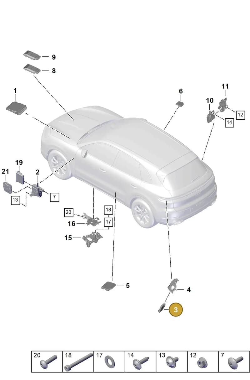 9Y0927771AF — Porsche Cayenne Coupe (2023-2023) diagram p60901000, position 3