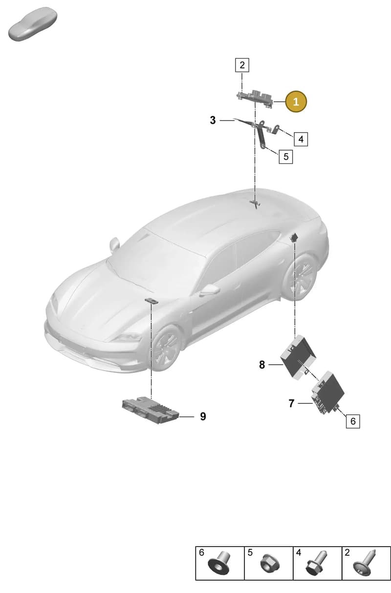 9Y0927771AG — Porsche Taycan Sport Turismo (2023-2025) diagram p64901000, position 1