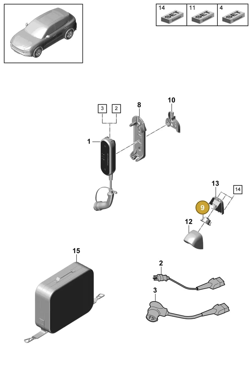9Y0937557 — Porsche Cayenne (2017-2023) diagram p51901190, position 9