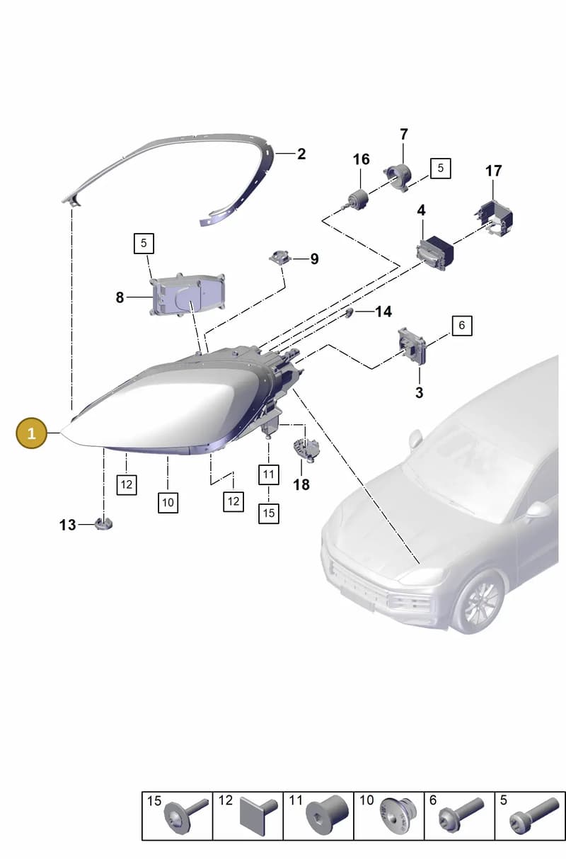 9Y0941113B — Porsche Cayenne Coupe (2023-2023) diagram p60908000, position 1