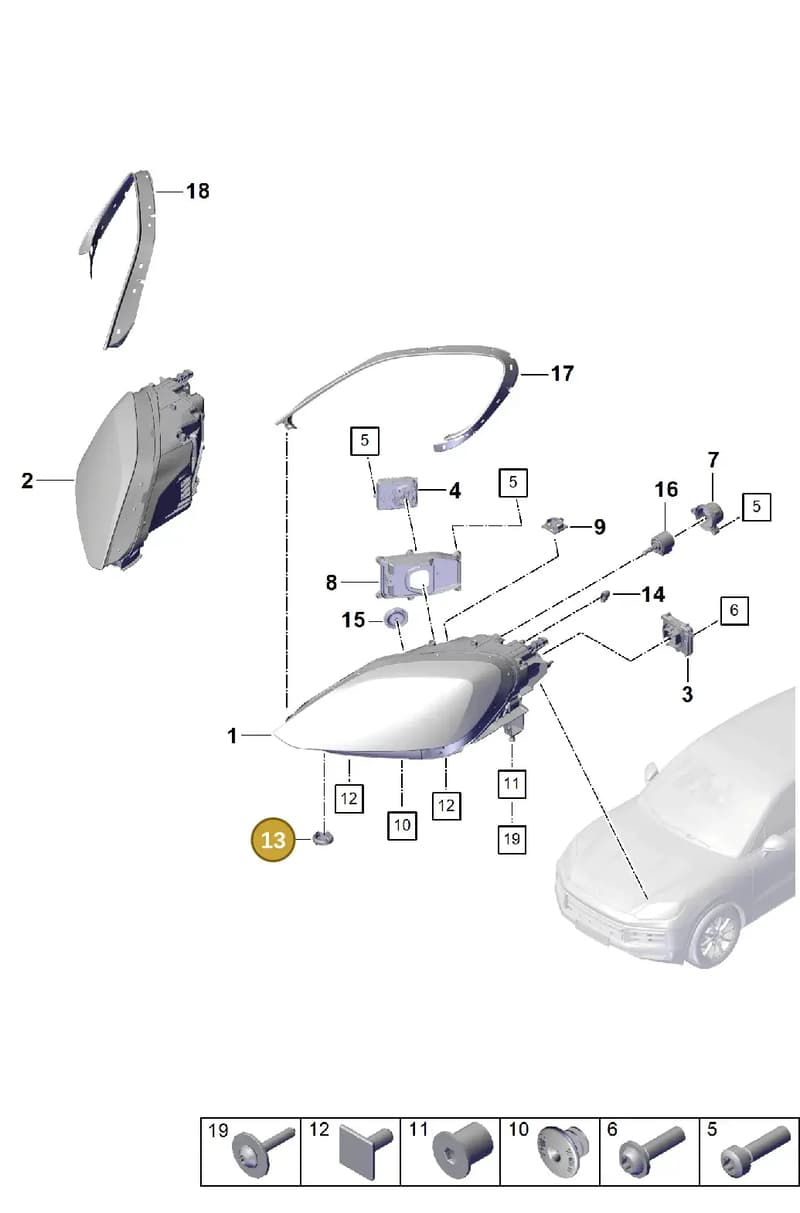 9Y0941385 — Porsche Cayenne Coupe (2023-2023) diagram p60908100, position 13
