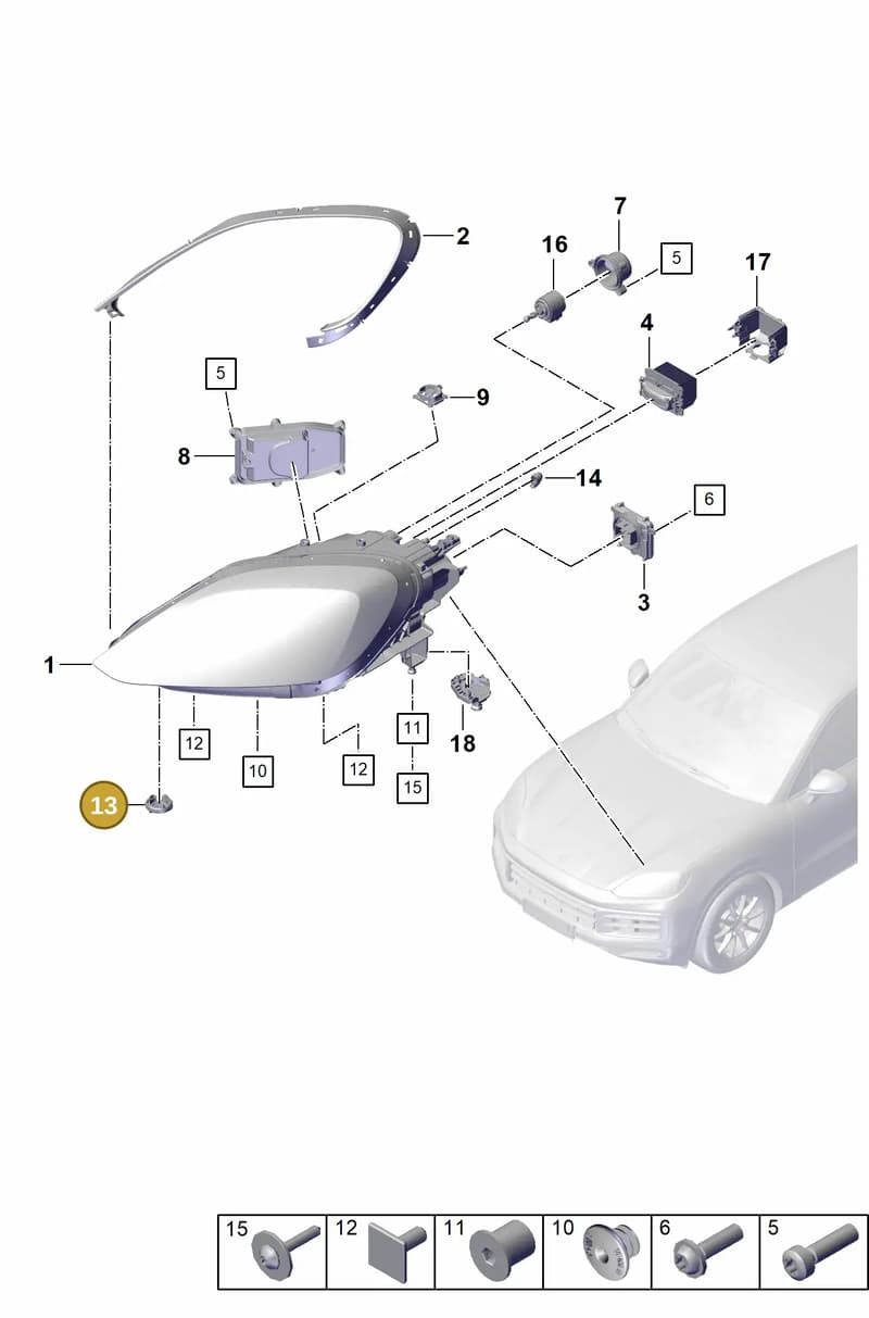 9Y0941385 — Porsche Cayenne Coupe (2023-2023) diagram p60908000, position 13