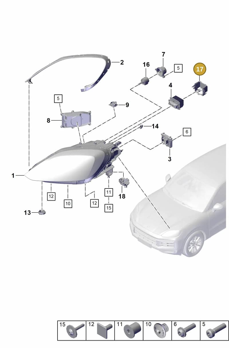 9Y0941617 — Porsche Cayenne Coupe (2023-2023) diagram p60908000, position 17