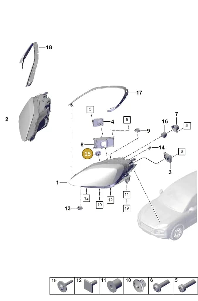 9Y0941627Y — Porsche Cayenne Coupe (2023-2023) diagram p60908100, position 15
