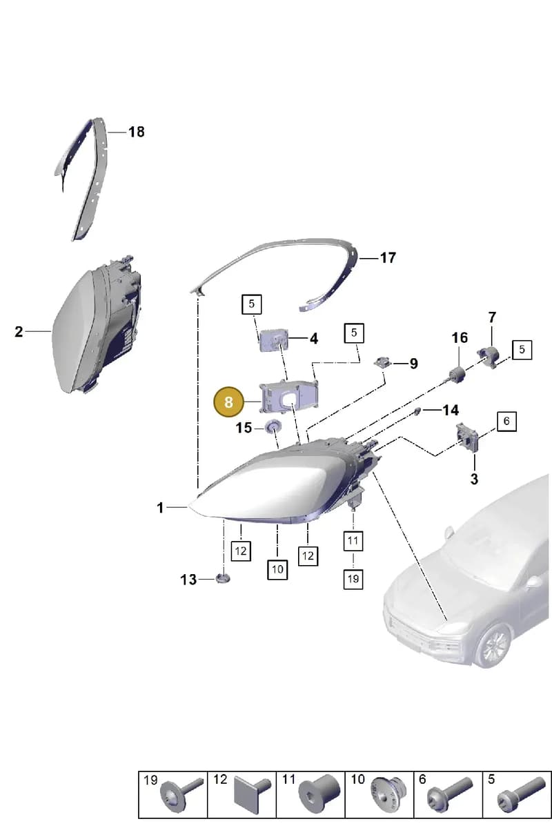 9Y0941628A — Porsche Cayenne Coupe (2023-2023) diagram p60908100, position 8