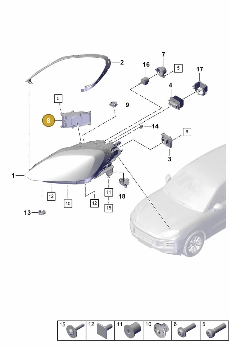 9Y0941628 — Porsche Cayenne Coupe (2023-2023) diagram p60908000, position 8